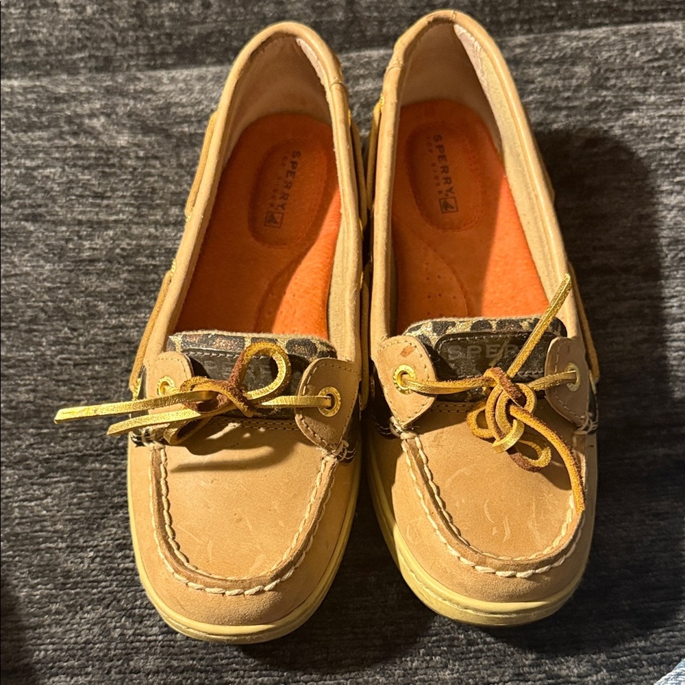 Sperry’s Brown Moccasins with Gold Accents
